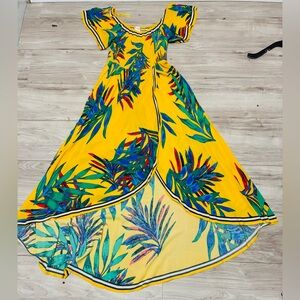 Tropical Yellow Maxi Dress